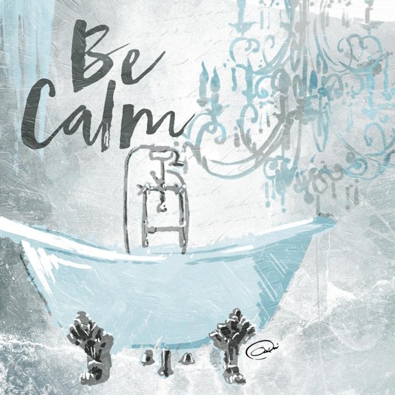 Art.com Soft Blue Bath Art Print by OnRei, 16" x 16"