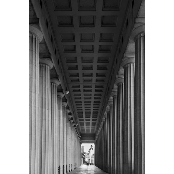 Art.com Soldier Field Colonnade Chicago BW Photographic Print by Steve Gadomski, 12" x 18"