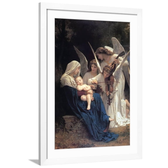 Art.com Song of The Angels Art Print by William Adolphe Bouguereau, White Frame Wall Art, 32" x 44"