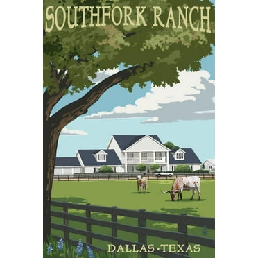 Art.com Southfork Ranch - Dallas, Texas Art Print by Lantern Press, 12" x 18"
