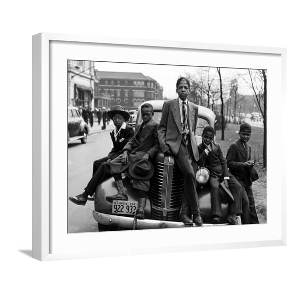 Art.com Southside Boys, Chicago, 1941 Photo by Russell Lee, White Frame Wall Art, 29" x 23"
