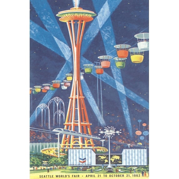 Art.com Space Needle, Seattle World's Fair Art Print, 24" x 36"