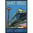 thumbnail image 1 of Art.com Space Needle and Monorail, Seattle, Washington Art Print by Lantern Press, 12" x 18", 1 of 4