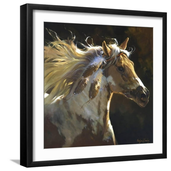 Art.com Spirit Horse Art Print by Carolyne Hawley, Black Frame Wall Art, 21" x 21"