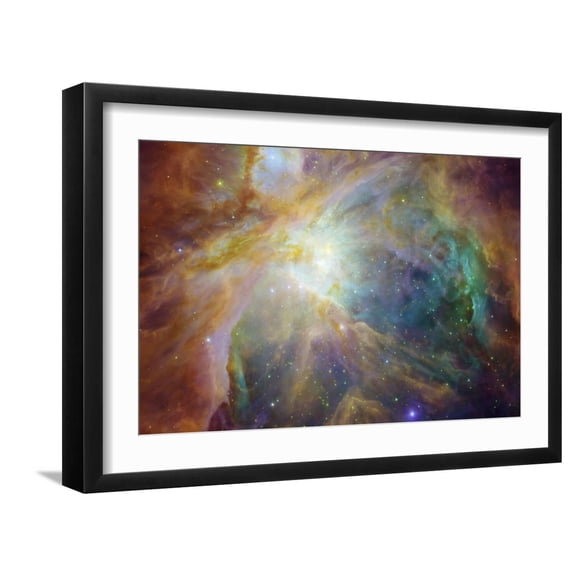 Art.com Spitzer and Hubble Create Colorful Masterpiece Space Photo Art Print, Black Frame Wall Art, 23" x 17"