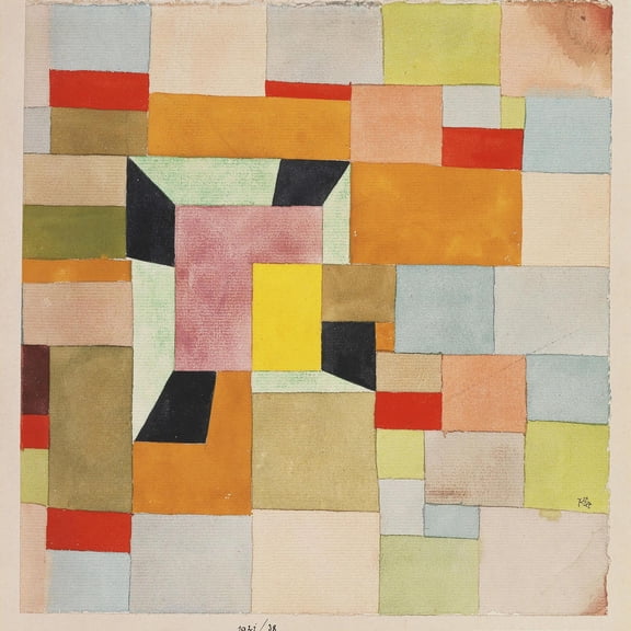 Art.com Split Coloured Rectangles Giclee Print by Paul Klee, 16" x 16"