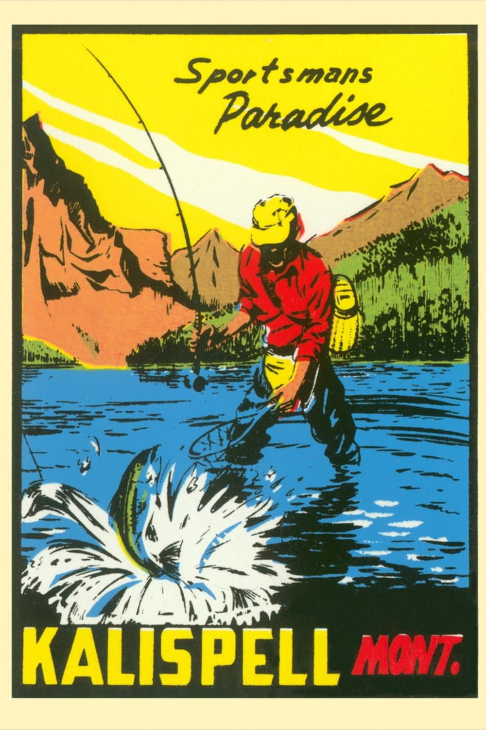 Sportsman's Paradise, Kalispell, Montana Art Print, 16" x 24