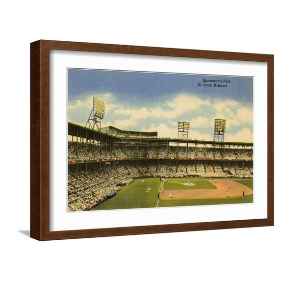 Art.com Sportsman's Park, St. Louis, Missouri Art Print, Brown Frame Wall Art, 23" x 17"