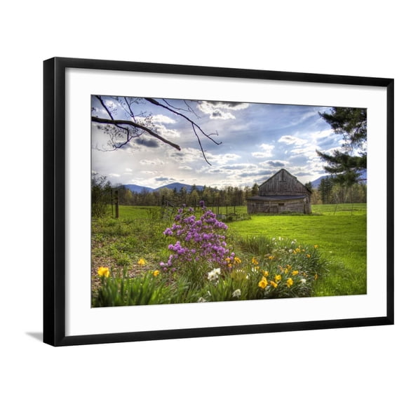 Art.com Spring Barn Photographic Print by Stephen Goodhue, Black Frame Wall Art, 29" x 21"