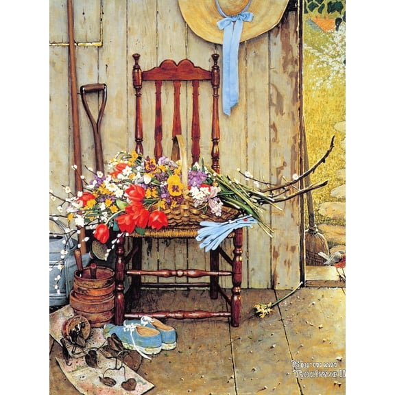 Art.com Spring Flowers Giclee Print by Norman Rockwell, 18" x 24"