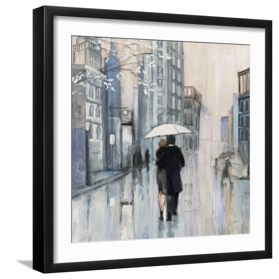 Art.com Spring Rain New York Neutral Crop Art Print by Julia Purinton, Black Frame Wall Art, 21" x 21"