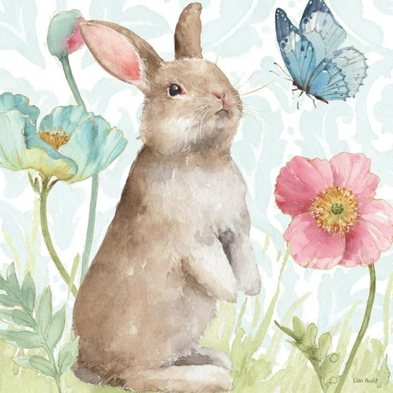 Art.com Spring Softies Bunnies II Art Print by Lisa Audit, 24" x 24"