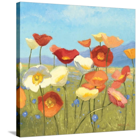 Art.com Springtime Meadow II Stretched Canvas Print Wall Art by Shirley Novak, 30" x 30"