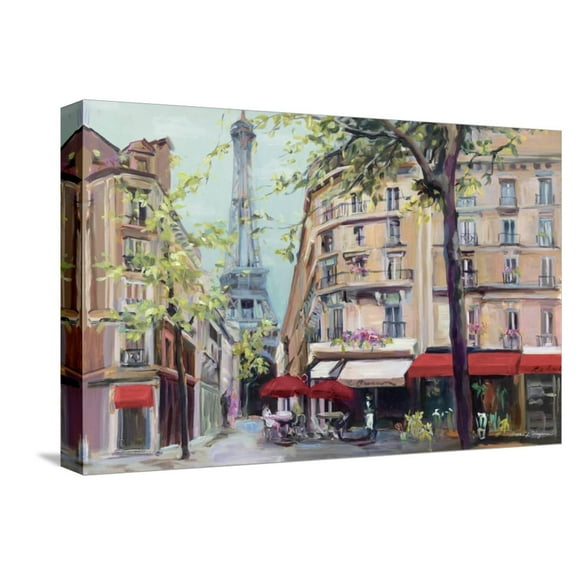 Art.com Springtime in Paris Stretched Canvas Print Wall Art by Hageman Marilyn, 18" x 12"