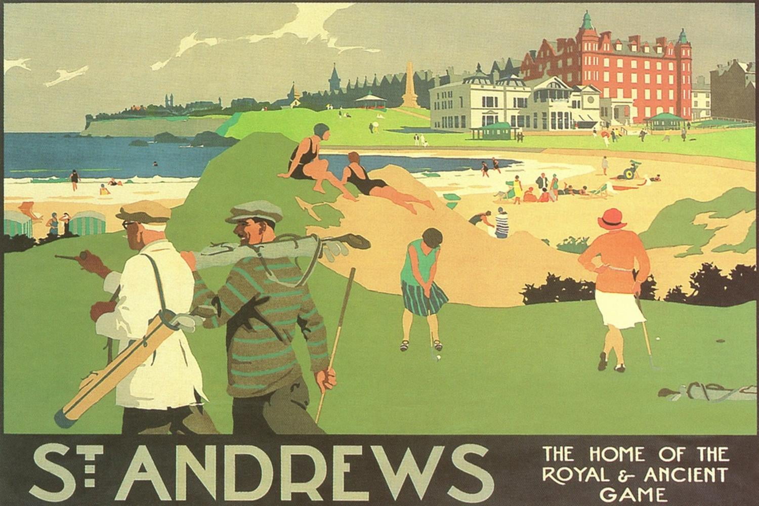 St. Andrews Golf Course Vintage Canvas Art Print