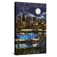 St. Petersburg, Florida Night Skyline and Pier Stretched