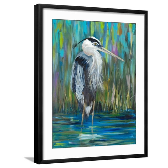 Art.com Standing Heron I Art Print by Julie DeRice, Black Frame Wall Art, 23" x 29"