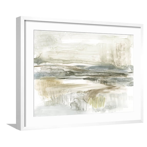 Art.com Stark Neutral Landscape II Art Print by Jennifer Goldberger, White Frame Wall Art, 29" x 23"