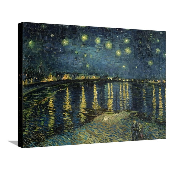 Art.com Starry Night over the Rhone, c.1888 Stretched Canvas Print Wall Art by Vincent van Gogh, 32" x 24"