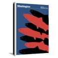 thumbnail image 1 of Art.com State Poster WA Washington Stretched Canvas Print Wall Art, 12" x 16", 1 of 4