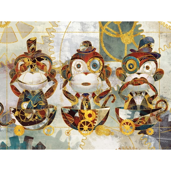 Art.com Steampunk Monkeys Art Print by Eric Yang, 16" x 12"