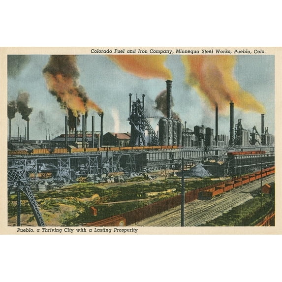 Art.com Steel Works, Pueblo, Colorado Art Print, 36" x 24"