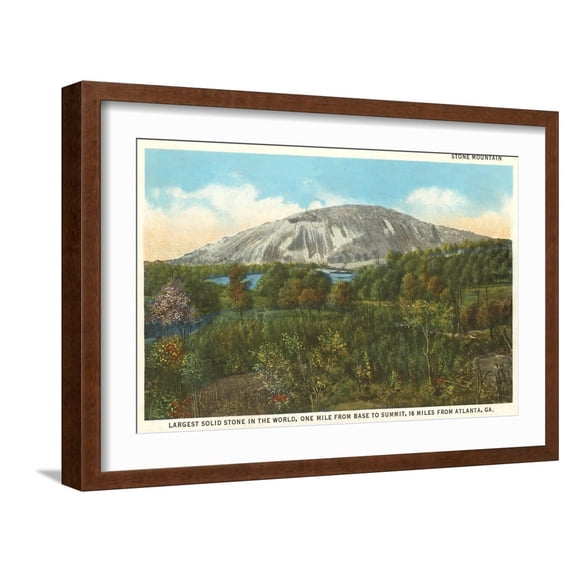 Art.com Stone Mountain, Atlanta, Georgia Art Print, Brown Frame Wall Art, 23" x 17"