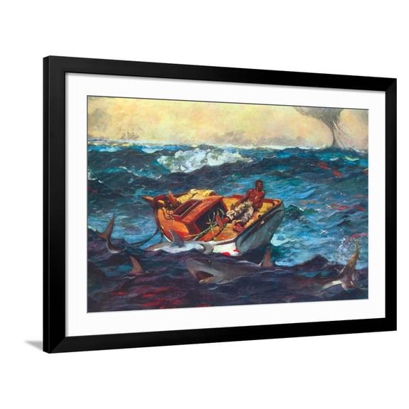 Art.com Storm Art Print by Winslow Homer, Black Frame Wall Art, 44" x 32"