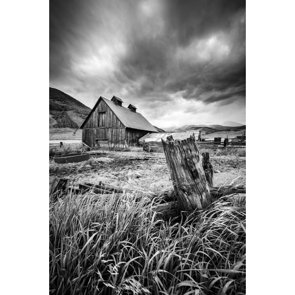 Art.com Stormy Barn Photographic Print by Dan Ballard, 12" x 18"