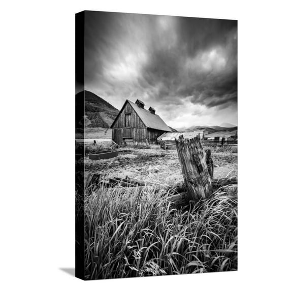 Art.com Stormy Barn Stretched Canvas Print Wall Art by Dan Ballard, 12" x 18"