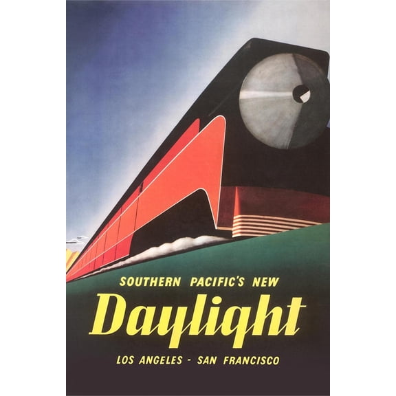 Art.com Streamlined Daylight Train Art Print, 12" x 18"