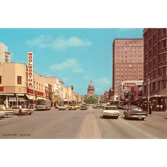 Art.com Street Scene, Austin, Texas Art Print, 18" x 12"