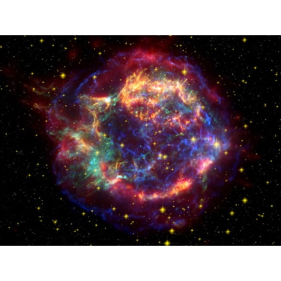 Art.com Stunning Composite Picture of Cas A, Infrared Image from the Spitzer Space Telescope Photographic Print, 16" x 12"
