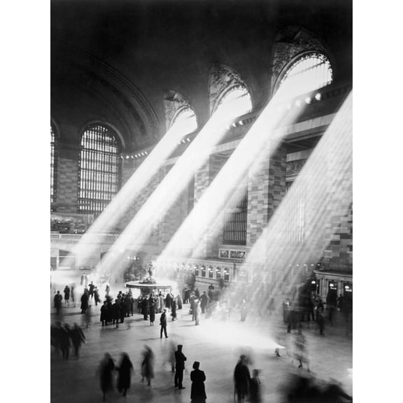 Art.com Sunbeams in Grand Central Station Photographic Print, 12" x 16"