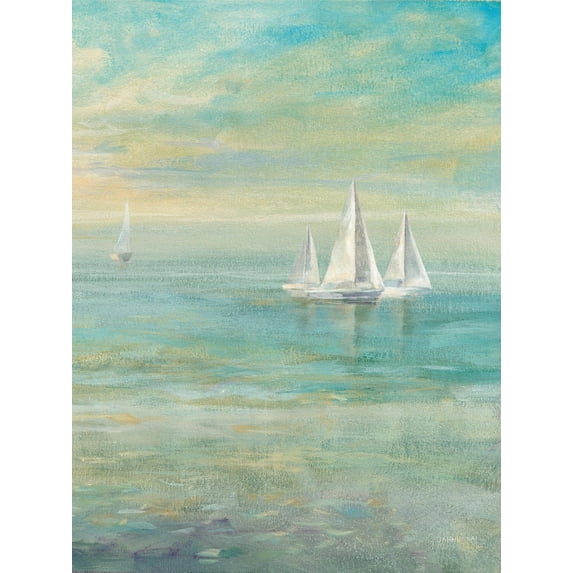 Art.com Sunrise Sailboats II Art Print by Danhui Nai, 12" x 16"