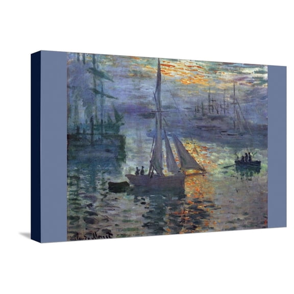 Art.com Sunrise at Sea Stretched Canvas Print Wall Art by Claude Monet, 24" x 16"