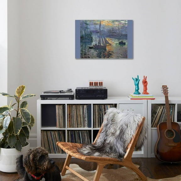 Art.com Sunrise at Sea Stretched Canvas Print Wall Art by Claude Monet, 36" x 24"