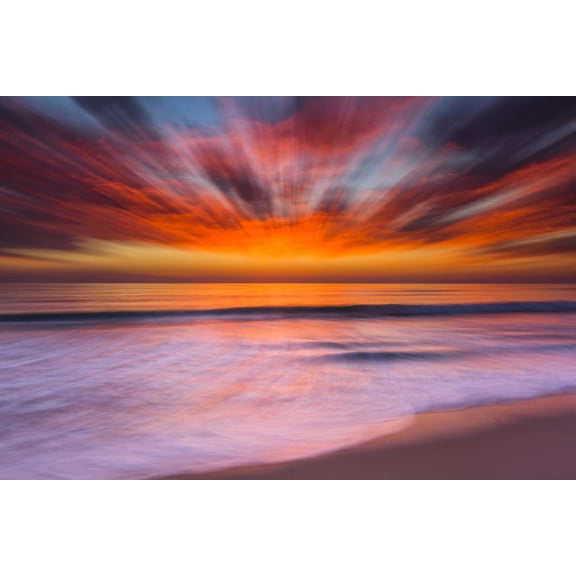 Art.com Sunset Abstract from Tamarack Beach in Carlsbad, Ca Photographic Print by Andrew Shoemaker, 18" x 12"