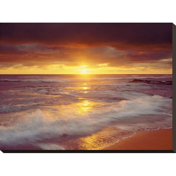 Art.com Sunset Cliffs Beach on the Pacific Ocean at Sunset, San Diego, California, USA Stretched Canvas Print Wall Art by Christopher Talbot Frank, 24" x 18"