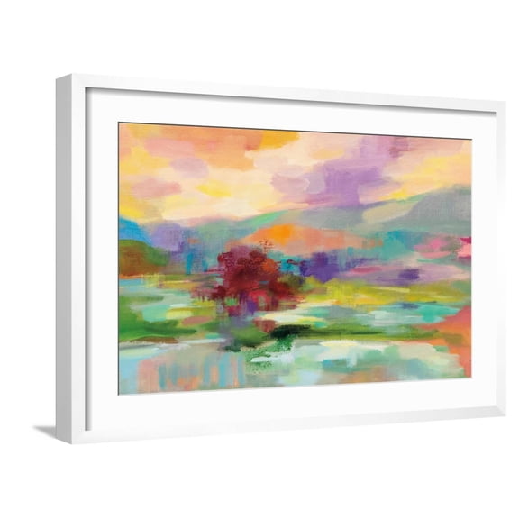 Art.com Sunset Lake Hues Art Print by Silvia Vassileva, White Frame Wall Art, 29" x 21"