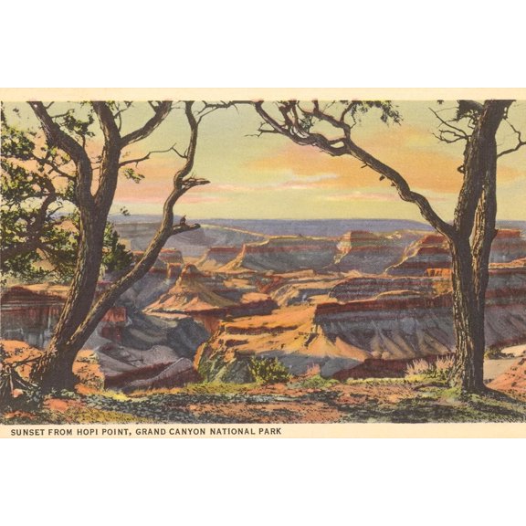 Art.com Sunset from Hopi Point, Grand Canyon Art Print, 18" x 12"