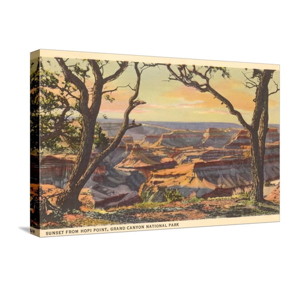 Art.com Sunset from Hopi Point, Grand Canyon Stretched Canvas Print Wall Art, 24" x 16"