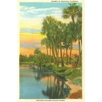 Art.com Sunset in Tropical Florida, Myakka River State Park Art Print, 24" x 36"