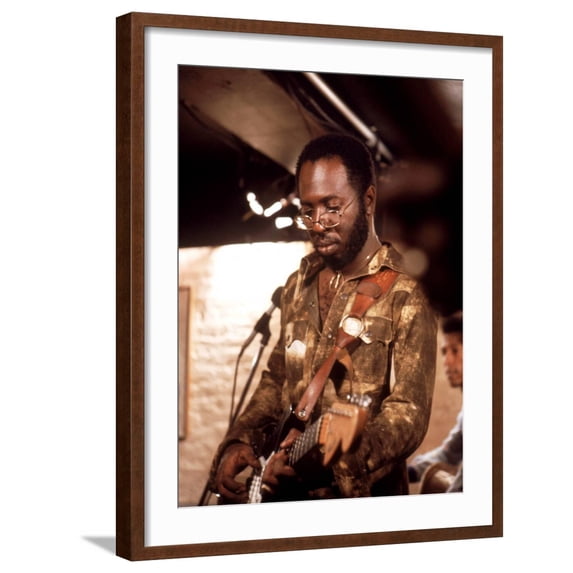 Art.com Super Fly, Curtis Mayfield, 1972 Photo, Brown Frame Wall Art, 23" x 29"