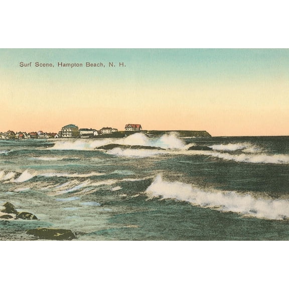Art.com Surf Scene, Hampton Beach, New Hampshire Art Print, 18" x 12"