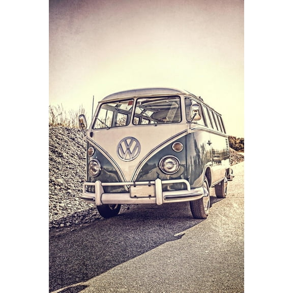 Art.com Surfers Vintage VW Bus Photographic Print by Edward M. Fielding, 12" x 18"