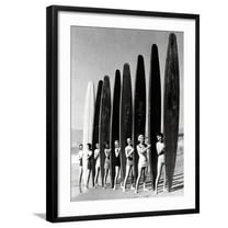 Art.com Surfin' Gals Art Print by The Chelsea Collection, Black Frame Wall Art, 23" x 29"
