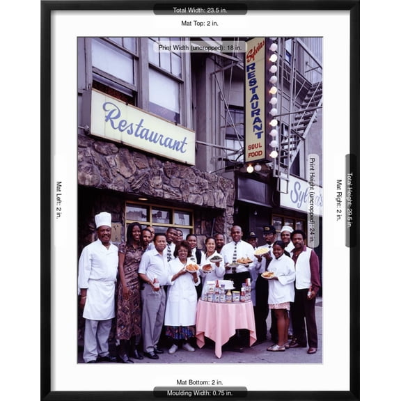 Art.com Sylvia's Soul Food Harlem Photo by Carol Highsmith, Black Frame Wall Art, 23" x 29"