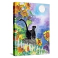 thumbnail image 1 of Art.com TUXEDO CAT MOONLIGHT SUNFLOWERS Stretched Canvas Print Wall Art by sylvia pimental, 12" x 16", 1 of 4