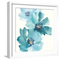 Art.com Teal Cosmos IV Art Print by Chris Paschke, White Frame Wall Art, 21" x 21"